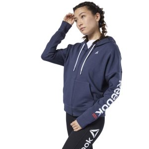 Reebok Training Essentials Full Zip Sweatshirt Damen - Navy - DE 197-XLG